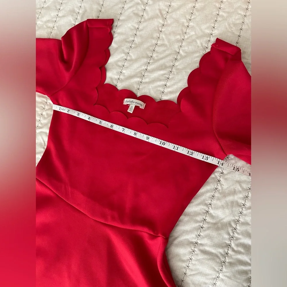 Charlotte Russe Red Scalloped Dress - Picture 5 of 11